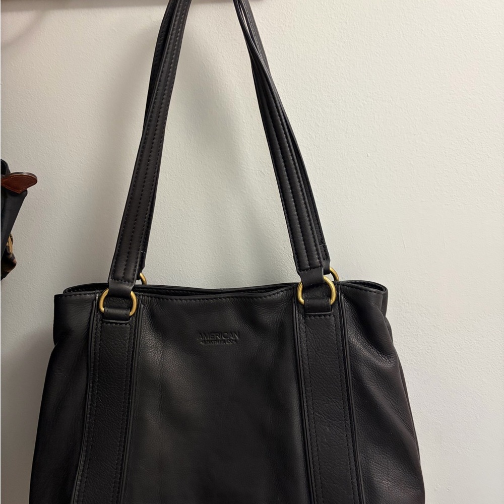 American Leather Black Shoulder Bag